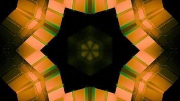 3D kaleidoscope mandala abstract background. Design. Fractal shapes of a star in endless motion. video