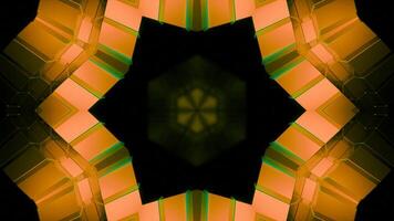 3D kaleidoscope mandala abstract background. Design. Fractal shapes of a star in endless motion. video