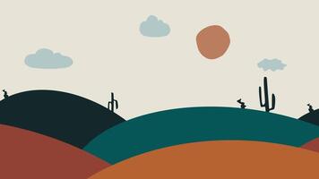 minimal Berg Land Raum Illustration Schleife Hintergrund video