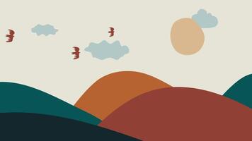 Minimal Mountain Land Space Illustration Loop Background video