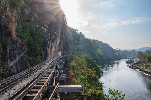 birmania ferrocarril a kanchanaburi.el birmania ferrocarril, además conocido como el muerte ferrocarril, , el tailandés birmania ferrocarril y similar nombres, es un 415 km foto