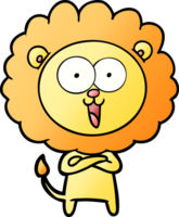 León feliz de dibujos animados png