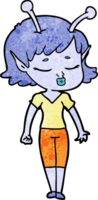 Linda chica alienígena de dibujos animados png