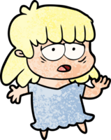 cartoon tired woman png