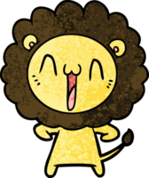 heureux, dessin animé, lion png