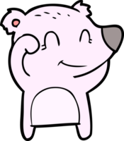 desenho de urso sorridente cansado png