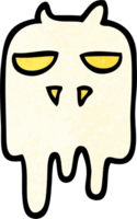 fantasma espeluznante de dibujos animados de ilustración con textura grunge png