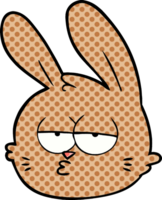 cartoon jaded rabbit face png