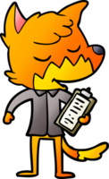 friendly cartoon fox manager png