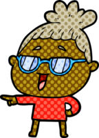 cartoon happy woman wearing spectacles png