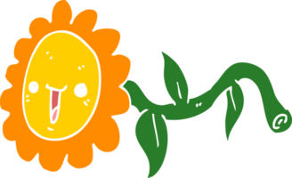 fleur de dessin animé de style plat couleur png