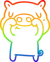 arc en ciel pente ligne dessin de une dessin animé contenu porc png