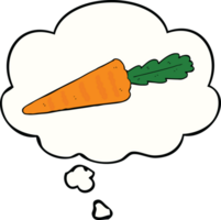 cartone animato carota con pensato bolla png