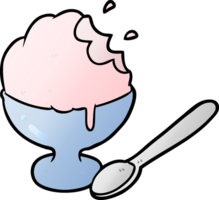 sobremesa de sorvete de desenho animado na tigela png