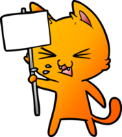 gato de desenho animado protestando png