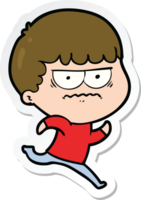 sticker of a cartoon annoyed man png