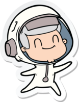 autocollant d'un astronaute de dessin animé heureux png