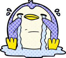 pingüino llorando de dibujos animados png