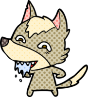 lobo hambriento de dibujos animados png