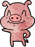 cochon de dessin animé nerveux png