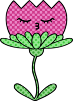 comic book style cartoon of a flower png