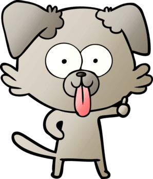 Zeichentrickhund mit herausgestreckter Zunge png
