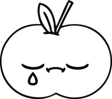 line drawing cartoon of a red apple png