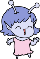 cartoon alien girl laughing png