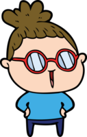 Cartoon-Frau mit Brille png