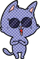 lustige Cartoon-Katze mit Sonnenbrille png