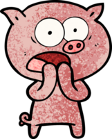 dessin animé cochon criant png