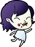 cartoon vampire girl with blood on cheek png