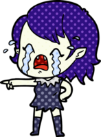 cartoon crying vampire girl png