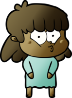 cartoon whistling girl png