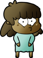 niña silbando de dibujos animados png