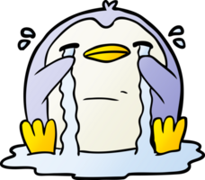pingüino llorando de dibujos animados png