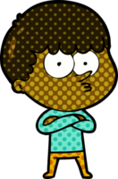 cartoon curious boy png