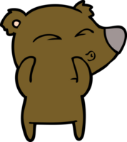 cartoon whistling bear png