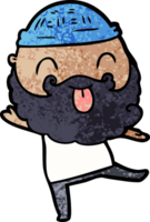 dancing man with beard sticking out tongue png