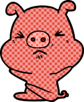 cerdo enojado de dibujos animados png