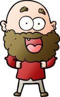 caricatura, loco, feliz, hombre, con, barba png