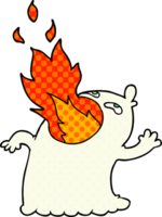 Cartoon-Feuer spuckender Geist png