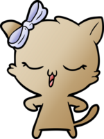 cartoon cat with bow on head png