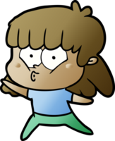 cartoon whistling girl png