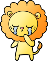 león de dibujos animados llorando png