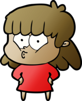 niña silbando de dibujos animados png