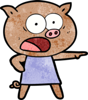 cartoon pig shouting png