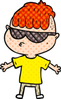 cartoon boy wearing sunglasses png