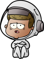 cartoon tired astronaut png