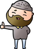 cartoon happy bearded man png